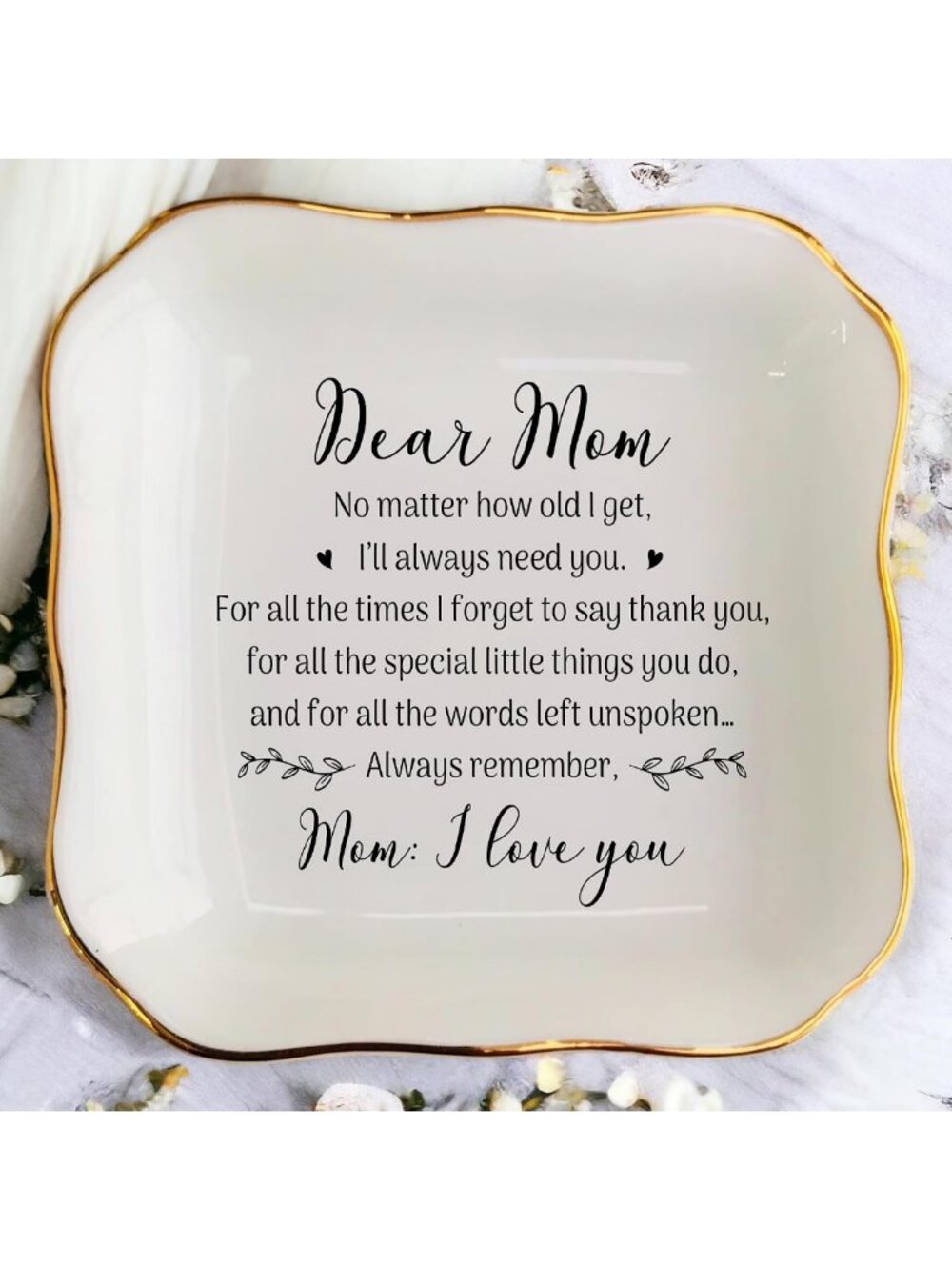 Heartfelt Jewelry Dish for Mom - I Love You Ring Tray, Perfect Mother's Day Gift